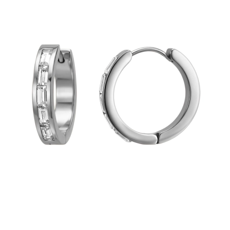 20 mm Krúžky s hranatými zirkónmi Okrúhle náušnice z ocele šperky | All4silver
