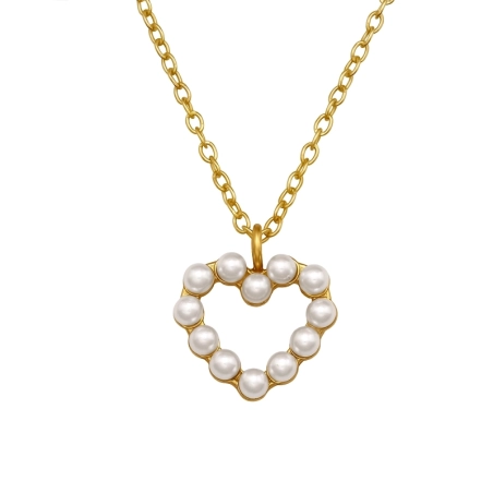 10mm Otvorené pozlátené srdce s perličkami Sv. Valentína šperky | All4silver