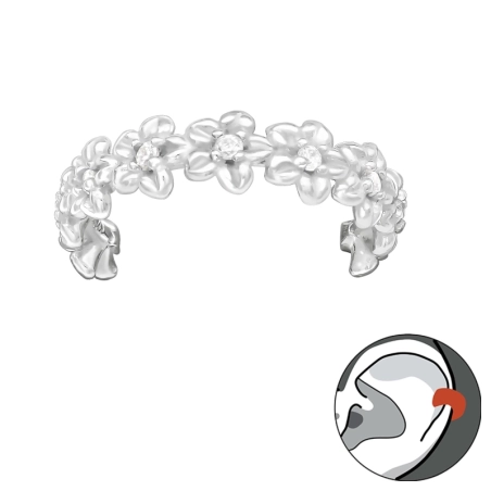 Kvety - Šperkové Striebro 925 Náušnice Na Jedno Ucho