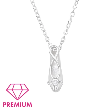 Topánka baletky - Premium* - Šperkové Striebro 925 Náhrdelníky S Retiazkou